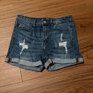 KanCan Blue Distressed Jean Shorts